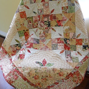 Motif de courtepointe floral de Noël, motif romantique de 4 pièces