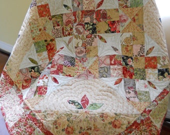 Weihnachten Blumen Quilt Muster, Romantisches 4-Patch Design