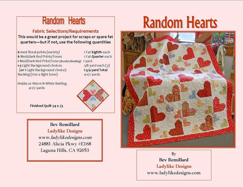 Random Hearts Digital Pattern - Etsy