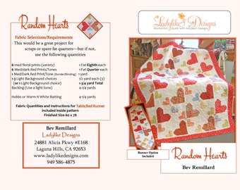 Zufällige Herzen Quilt PDF Anleitung