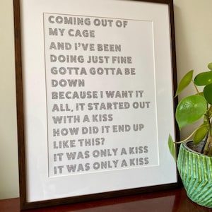 Mr Brightside 1 - A3 Lyric Poster