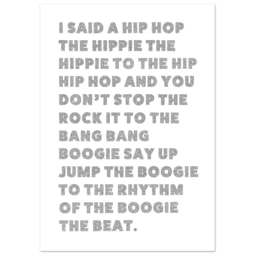 Rapper's Delight - A3 Lyric Poster - Etsy