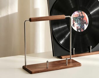 Walnuss-Schallplattenständer, 1-5Lp, minimalistischer Desktop-Album-Organizer, Musik-Liebhaber-Geschenk, CD-Magazin-Buchhalter