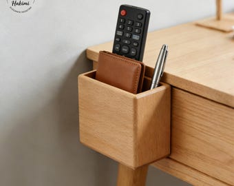 Organizer na biurko z litego drewna orzechowego, półka nocna, minimalistyczny uchwyt na pilota, przechowywanie w małej przestrzeni