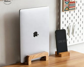 Magnetischer Massivholz-Laptopständer, Walnuss-Eichenhalter, Home-Office-Organizer