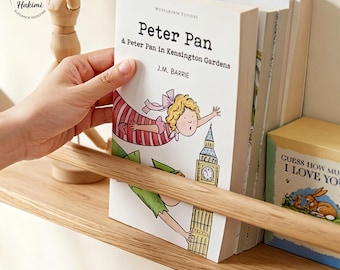Estante de madeira maciça para berçário, montada na parede, estilo Montessori, prateleira flutuante para crianças, móvel infantil, unissex.