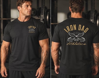 Iron Dad Vintage Eagle Barbell Shirt, Heavyweight Fitness Tee