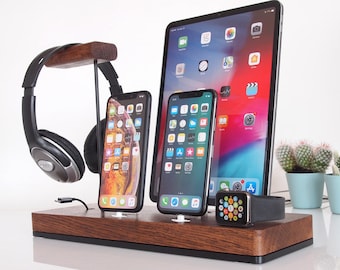 iPhone/iPad/iWatch dock/headphone stand, iPhone dock, iPad 9.7 dock, iPad Pro dock, iPad 10 dock, AirPods Max stand, Bose stand, Beats stand