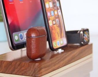 Any iPhone / any iPad / any Apple Watch / any AirPods dock -  iPhone 16 dock, iPad 9.7 dock, iPad Air, iPad 10 - Nightstand docking station