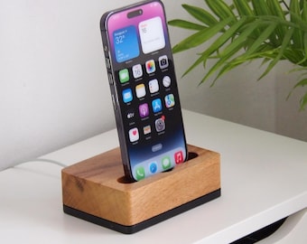 iPhone - Android docking station, wooden dock, handmade quality, iPhone 5 to iPhone 16 dock, handmade, oak hardwood