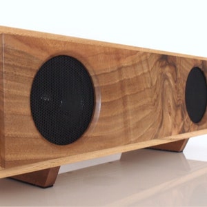 Handcrafted home tabletop hifi speaker powered music playback system bluetoot speaker handmade home decor