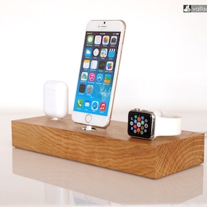 Apple Watch / iPhone / AirPods dock, iWatch docking station, gift ideas, handmade quality, gift for brother, gift for sister, family gift