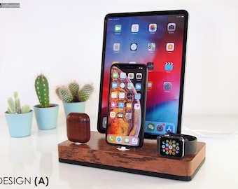 iPhone/iPad/iWatch dock - iPhone dock, iPad 9.7 dock, iPad Pro dock, iPad 6 dock,Pad Air, iPad 10, family gift, unique present, unigue gift