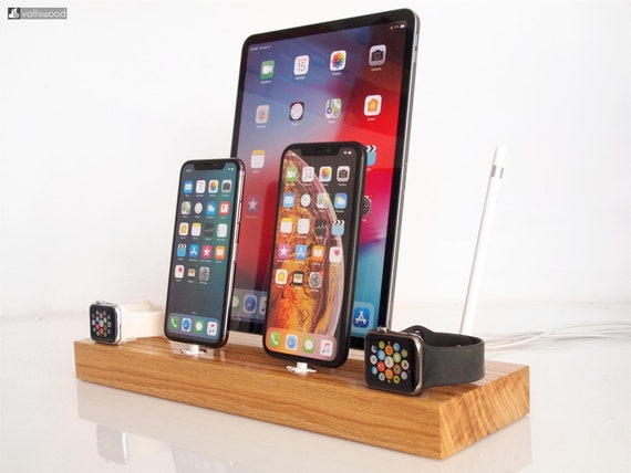 Iphone ipad iwatch airpods android Dock iPhone Charging iPad Charging iPad Air iPad Pro Apple Pencil Wooden Gadget Cable Organizer Etsy UK