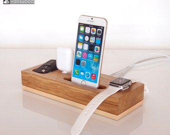 iWatch/AirPods/iPhone dock/keys holder, iPhone charging station, Apple Watch charging, unique present, gift ideas,handmade quality