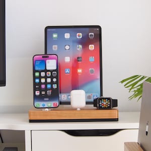 iPhone/iPad/iWatch/AirPods dock, iPhone dock, iPad PRO dock, dock station for multiple devices, family gift,unique present, cable organizer