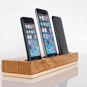 iPhone/Android triple docking station, handmade quality, iPhone compatible, Android compatible, universal charging station, unique present