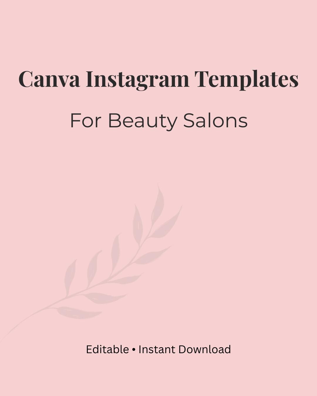 Beauty Salon Instagram Templates | Canva Social Media Kit (digital ...
