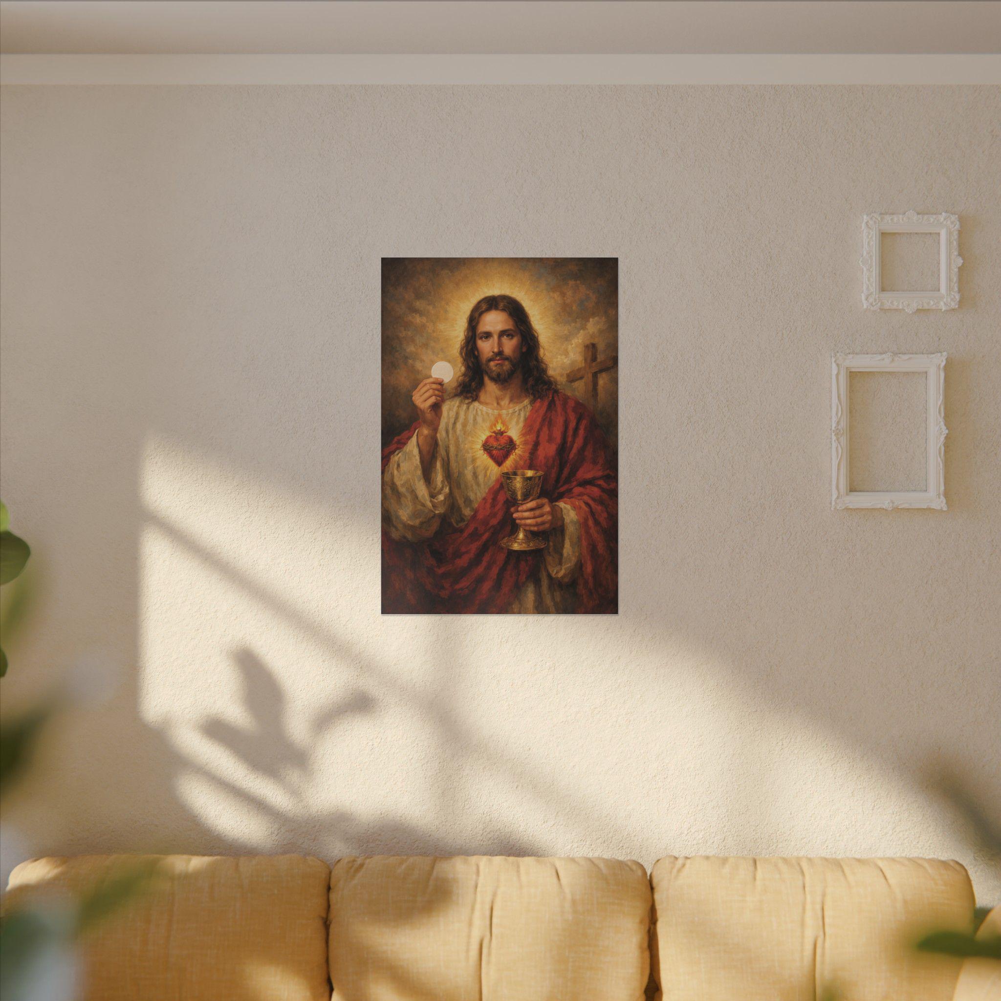 Sacred Heart of Jesus Eucharist Canvas Print, Catholic Wall Art ...