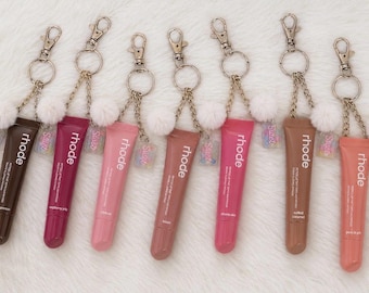 Rhode lipgloss keychain+charms