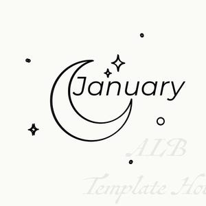 Minimalist Monthly Divider Pages | 12-Month Moon Planner Inserts | Printable Pages | Witchy Celestial Planner | Canva Template Included