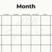 Minimalist Monthly Calendar Template- Printable Planner Page - Editable ...