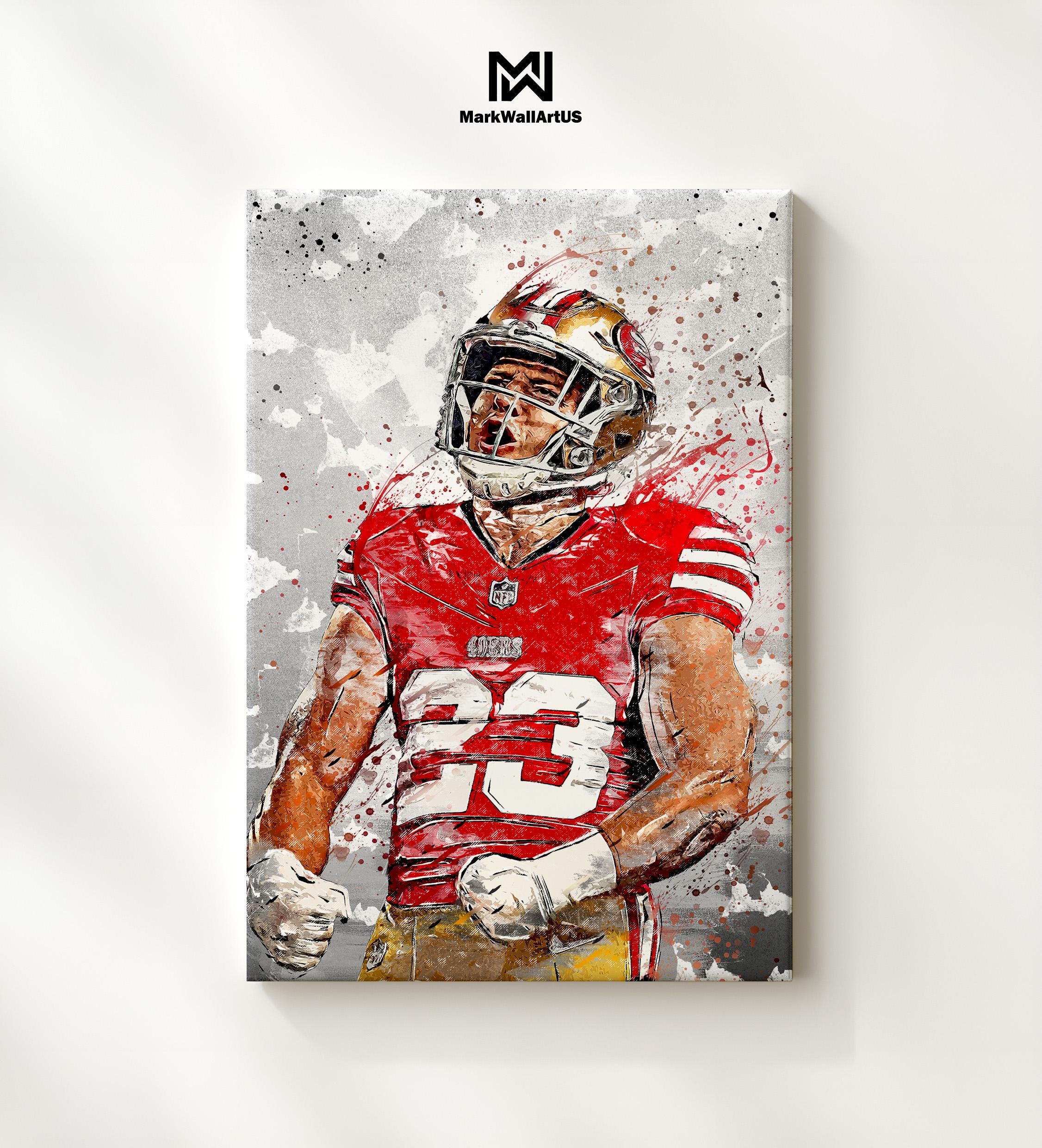 Christian Mccaffrey NFL Poster, San Francisco 49ers Framed Poster, Kids ...