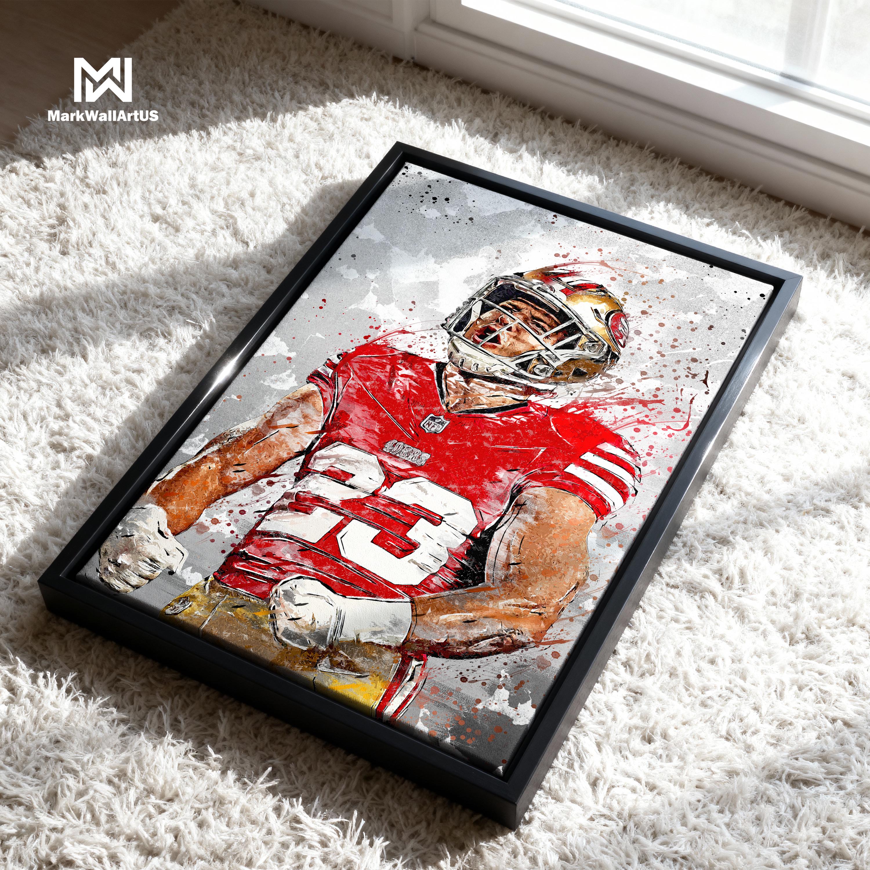 Christian Mccaffrey NFL Poster, San Francisco 49ers Framed Poster, Kids ...