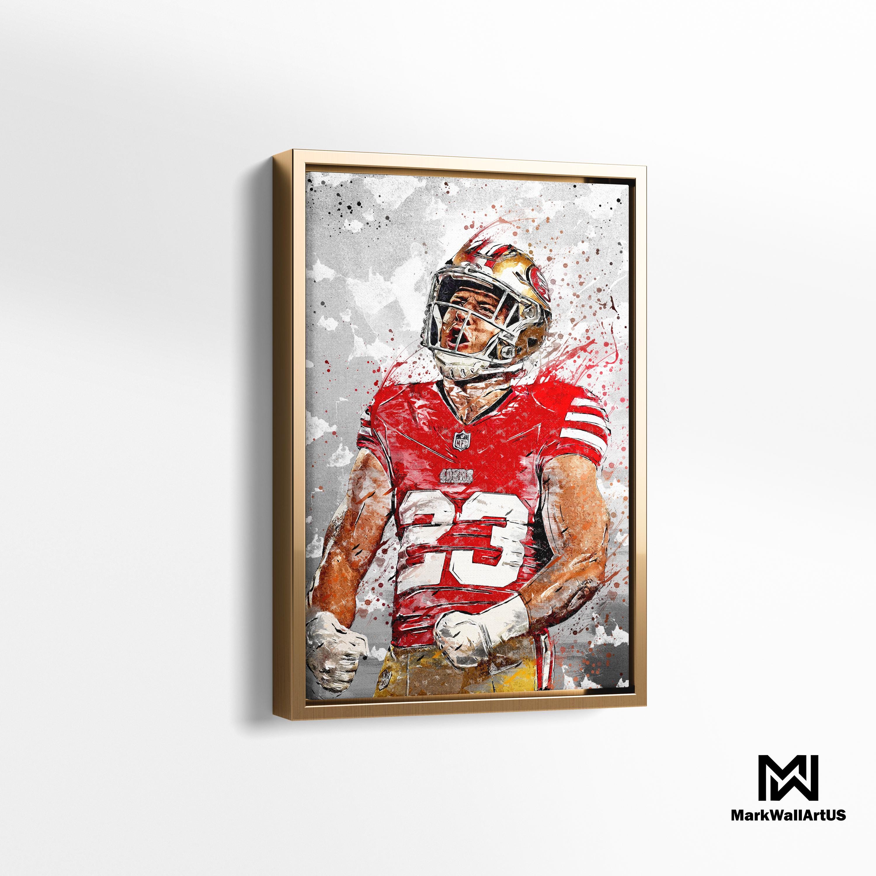 Christian Mccaffrey NFL Poster, San Francisco 49ers Framed Poster, Kids ...