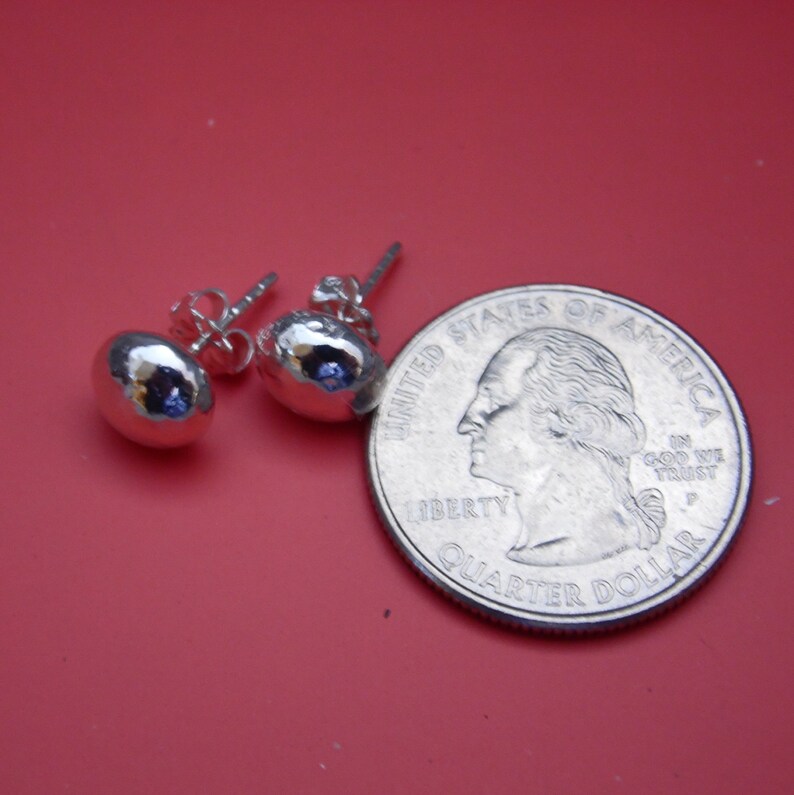 Classic Silver Ball Earrings Silver Nugget Stud Earrings - Etsy