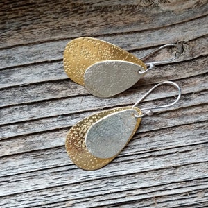 •GOLD DROP• mixed metal dangle earrings