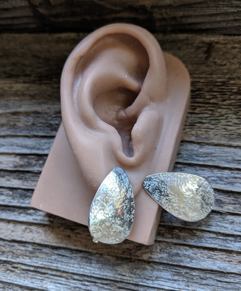 Silver Clip on Earrings Comfortable Clipon Earrings Tear Etsy