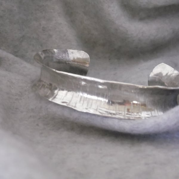 Sterling Silver Cuff Bracelet, Anticlastic Silver Bracelet