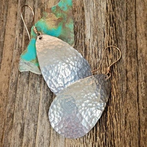Dangle Teardrop Earrings, Aluminum Teardrop Dangle Earrings, Metal Earrings, Drop Earrings