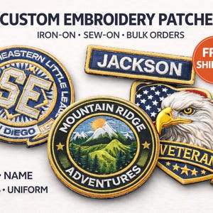 Individuell gestickte Aufnäher, personalisiertes Logo Emblem, Aufnäher zum Aufnähen