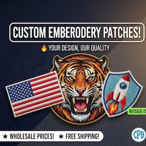 カスタム刺繍ワッペン、パーソナライズされたロゴエンブレム、アイロン接着・縫い付けバッジ