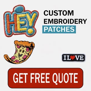 Parches personalizados al por mayor, logotipo bordado para planchar, parche con nombre personalizado