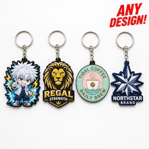 Llaveros de PVC personalizados / Cualquier logotipo, diseño de anime / Pedidos al por mayor, cantidad mínima de pedido baja (precio por 100 unidades)
