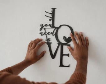Written In love - Metal Wall Art - Bedroom Decor
