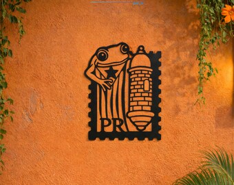 Postal Boricua—Puerto Rico Icon—Metal Wall Art.