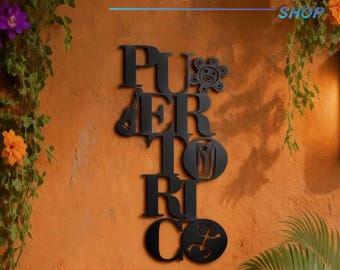 Puerto Rico Metal Wall Art • Caribbean Heritage Laser-Cut Decor