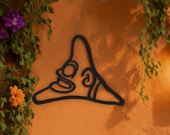 Taino Trigonolito Wall Art: Ancestral Spirit Metal Pendant