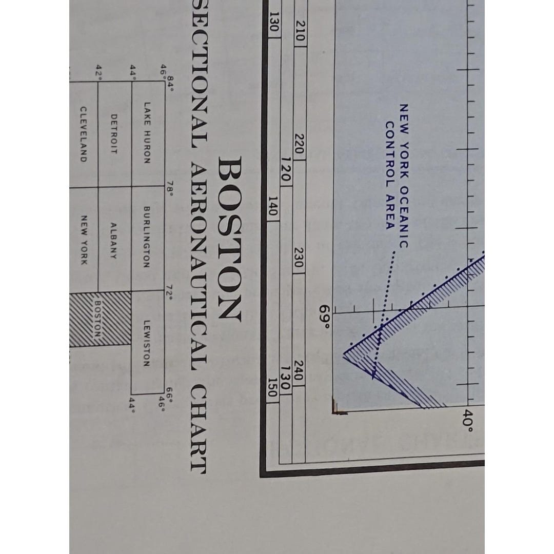 Example Boston Chart Vintage Boston Sectional Aeronautical Chart 51st Edition March 20, 1963 ...