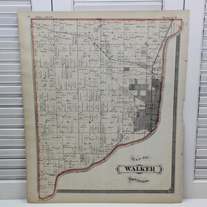 Antique Kent County Michigan Map Illustrated Historical Atlas of ...