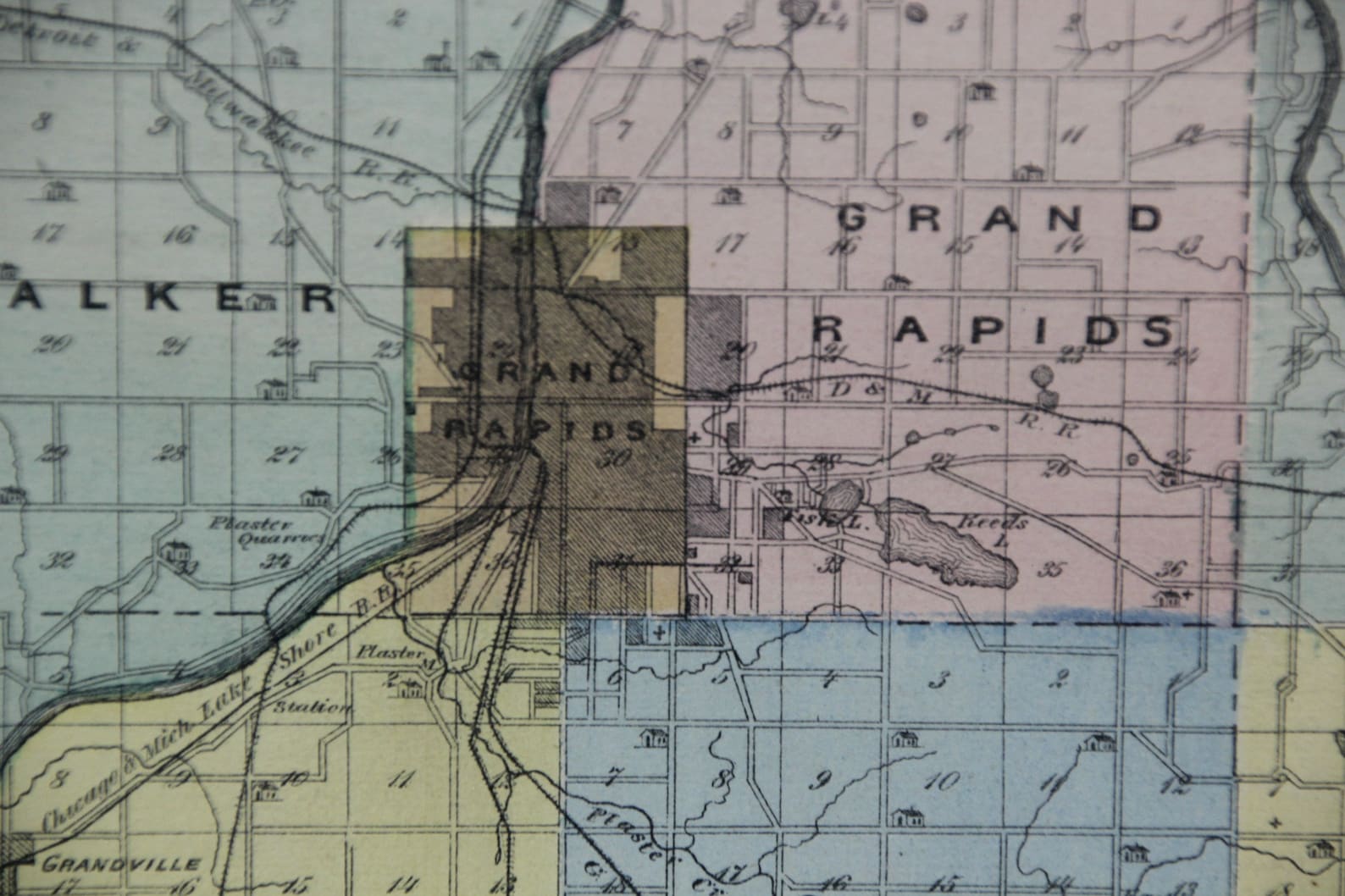 Antique Kent County Michigan Map Illustrated Historical Atlas Etsy