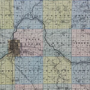 Antique Kent County Michigan Map Illustrated Historical Atlas of ...