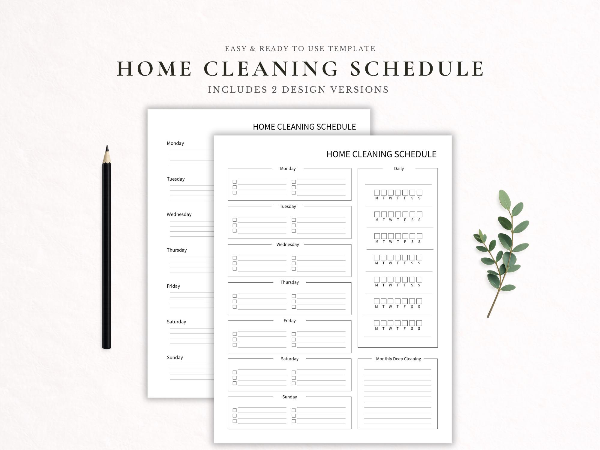 Busy Mom Cleaning Schedule Printable | Weekly Home Planner | Minimalist ...