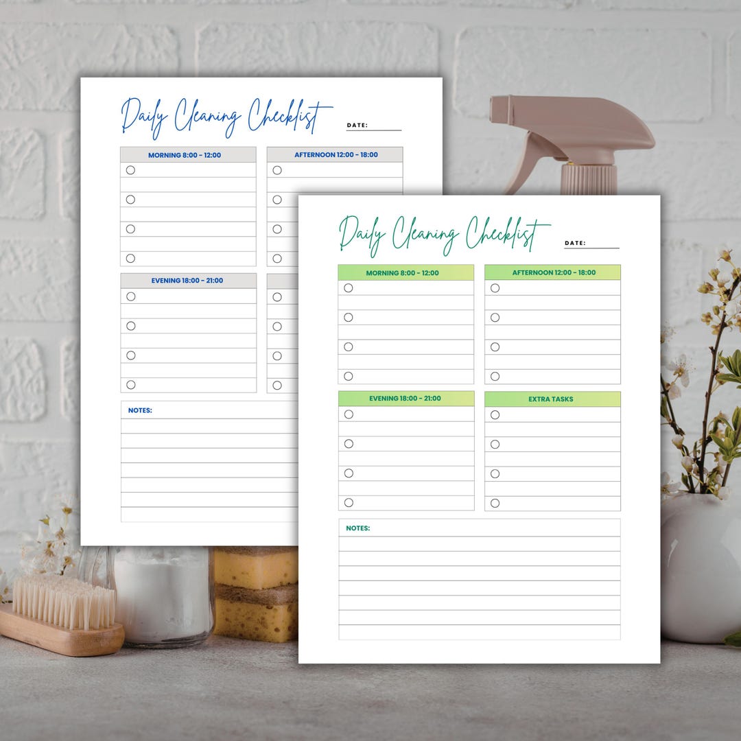 Checklist Clean Modern Daily Cleaning Checklist Printable: Minimalist Home Organizer (canva ...