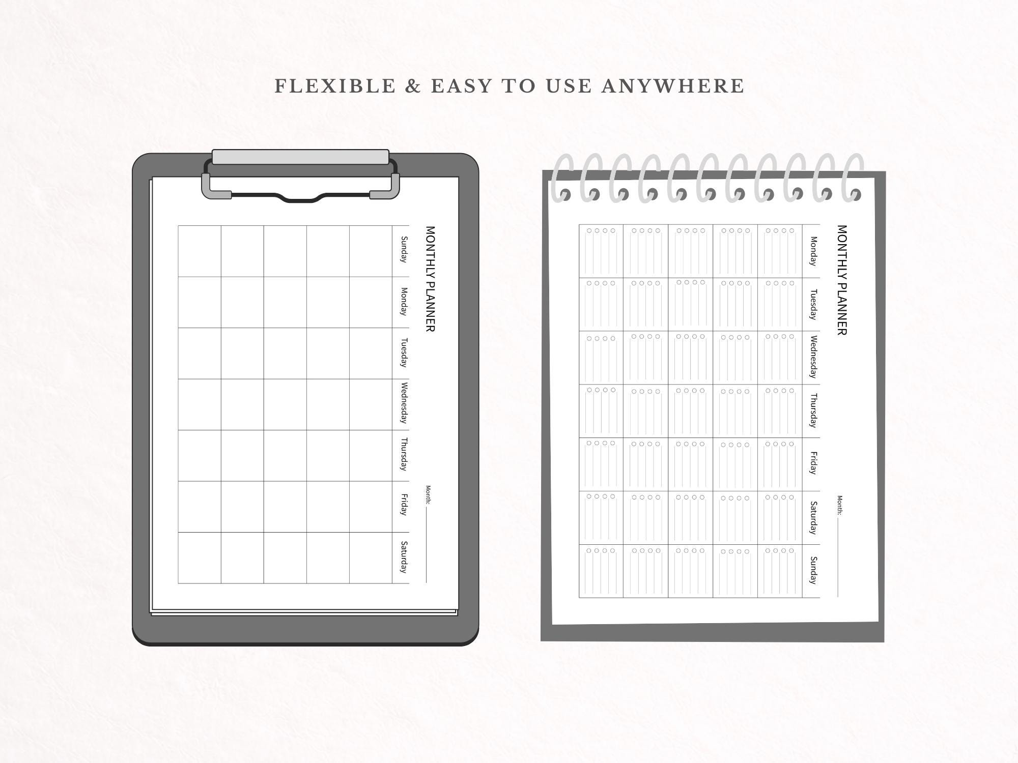 Busy Mom Planner Bundle Printable Daily Weekly Monthly Planner Cleaning ...