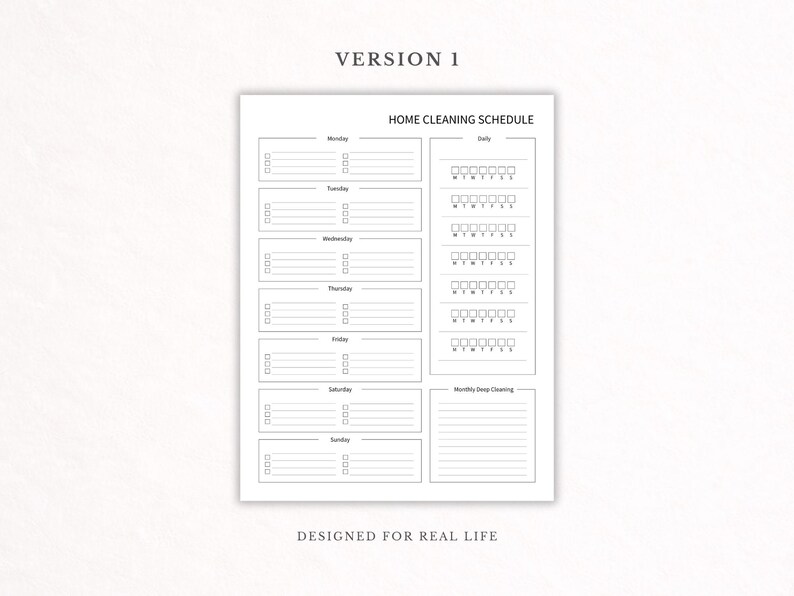 Busy Mom Cleaning Schedule Printable | Weekly Home Planner | Minimalist ...